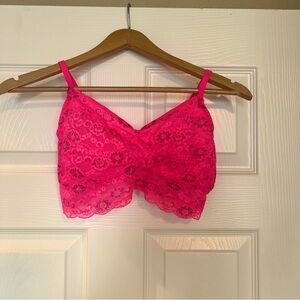 PINK Victoria’s Secret Lace Bralette Size Large Stretchy Wireless Sexy D…